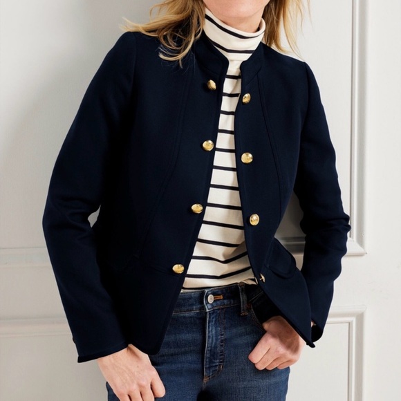 Talbots Jackets & Blazers - NWT Talbots Plus “Ashley” Navy Blue Twill Military Jacket with Gold Accents